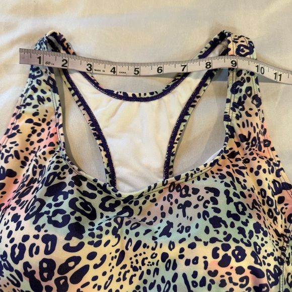 Nicole Miller Bathing Suit Cheetah Print, Racer Back, Size L - Picture 3 of 9